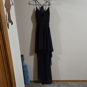 Emerald Sundae Black High Low Dress